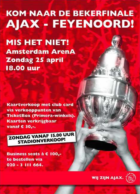 Ajax-Feyenoord beker finale affiche