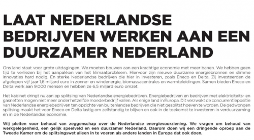 Duurzaam Nederland issue tekst
