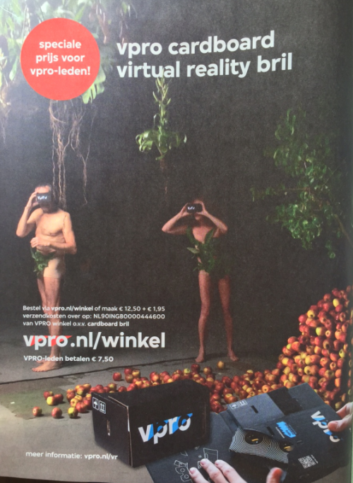 VPRO virtual reality bril reclame