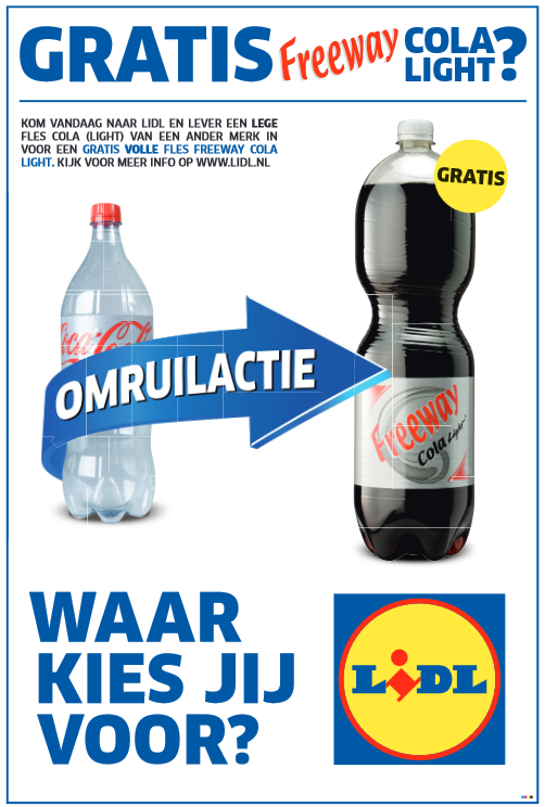 majoor veiling donor Nieuwe reclamestunt Lidl met cola: omruilactie lege merkfles voor gratis  eigen merk Freeway | Reclamewereld